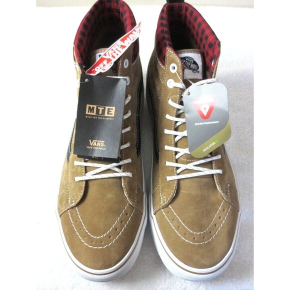 Vans Men's Sk8-Hi MTE-1 All Weather Boots Plaid Brown Black Sizes NIB - Picture 3 of 5